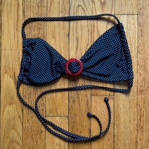 Xhilaration black polka dot bikini top